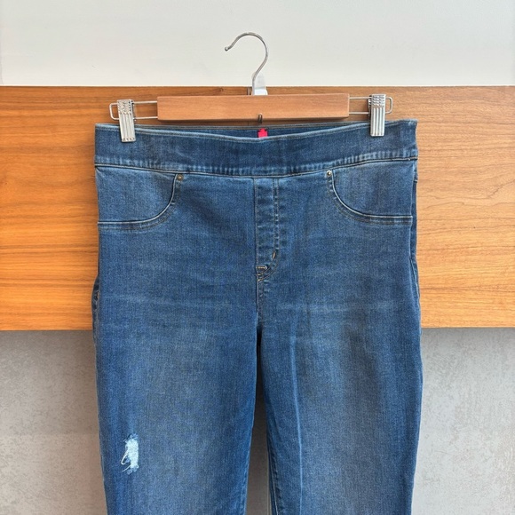 Spanx Skinny Distressed Jeans, Size L - Picture 4 of 10